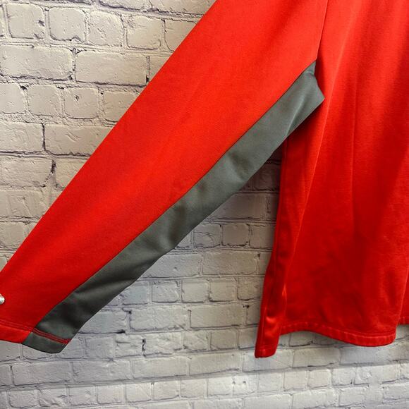 Fanatics University of Nebraska Quarter Zip Red Gray Sweater XL Team Spirit FLAW - Picture 4 of 8